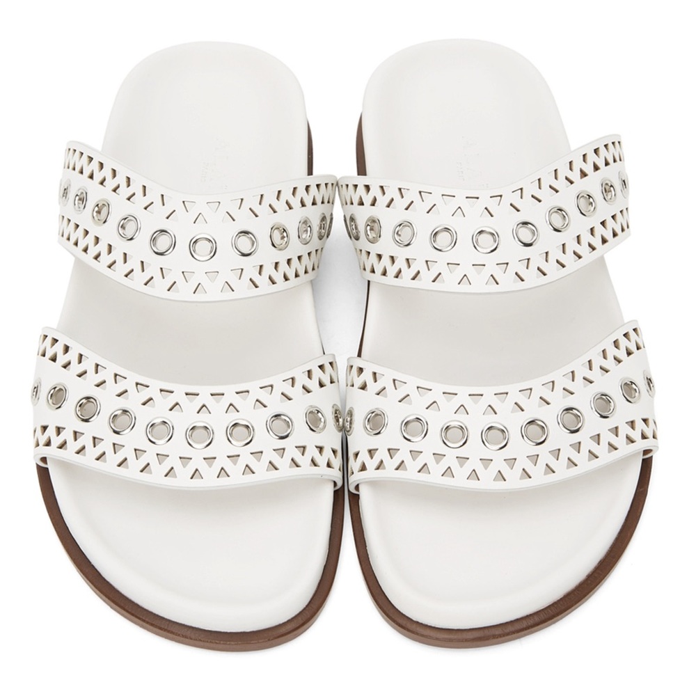 ALAÏA White Strap Sandals. Size 7